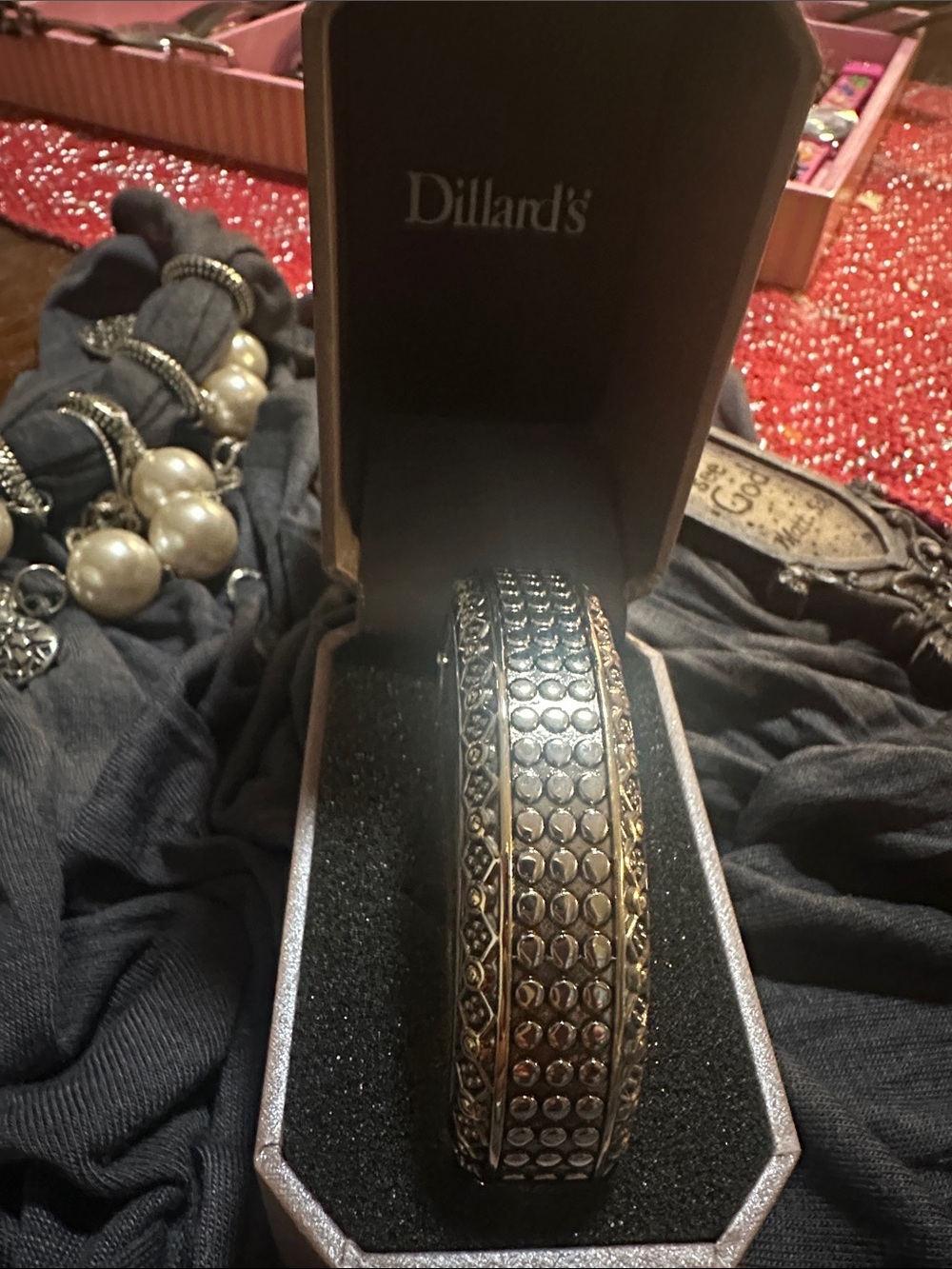Dillard's Gold-Tone Embellished Bangle Bracelet